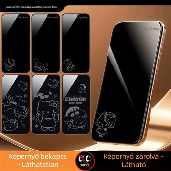 Elülső edzett üveg magánéletvédő kijelzővédő iPhone 14 Pro Max‑hoz – HD, teljes kijelző, anti-megfigyelés, ütésálló, porálló