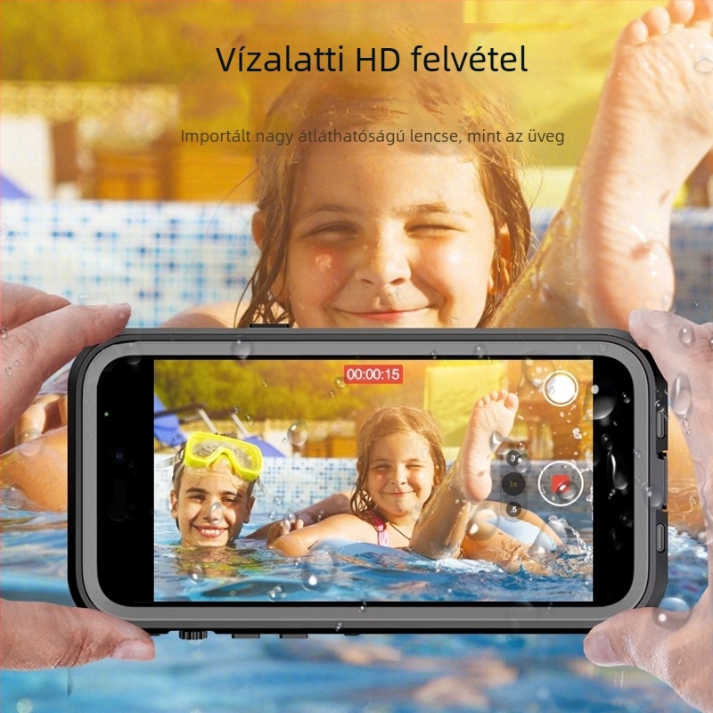 Vízálló védőtok telefonhoz | PU+TPU, injektált formázás, ütésálló, kopásálló, zuhanásálló, kompatibilis iPhone 12, 13, 12 Pro, 12 Pro Max, 13 Pro, 13 Pro Max