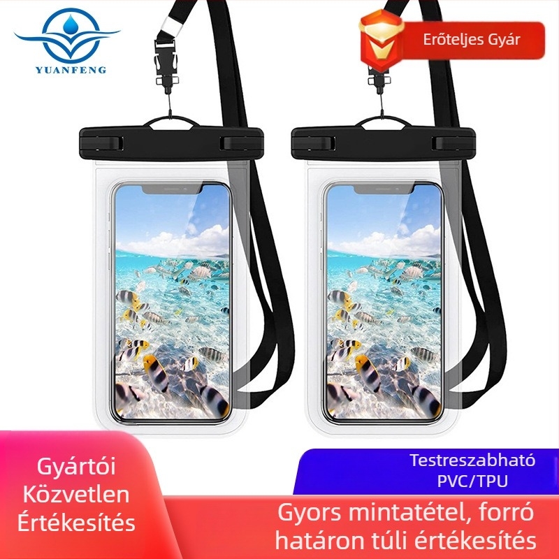 PVC külső vízálló táska logónyomással, strandhoz, úszáshoz és szabadtéri sportokhoz
