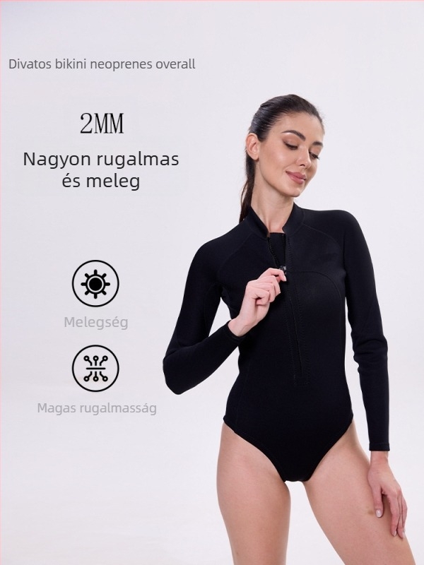 2 mm női egyrészes neoprén búvárruha snorkel- és merüléshez – melegen tart és UV védelem