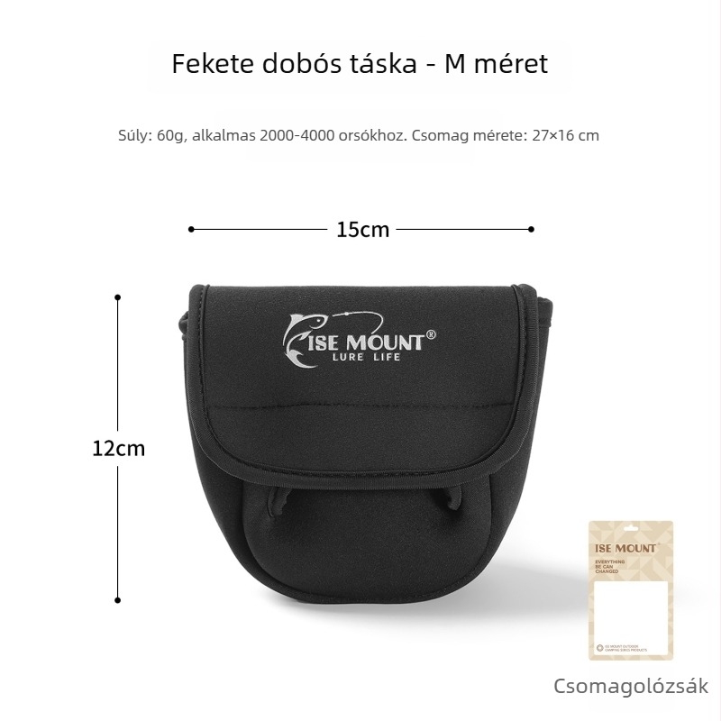Spinning orsó védőtok, vízálló, megerősített testtel, Velcro rúdfedővel