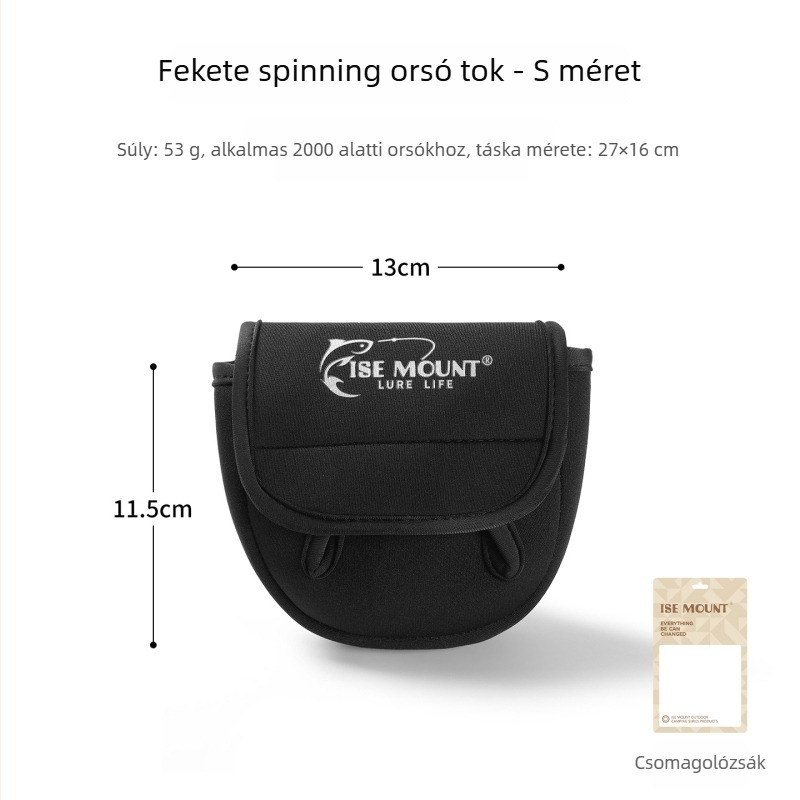 Spinning orsó védőtok, vízálló, megerősített testtel, Velcro rúdfedővel