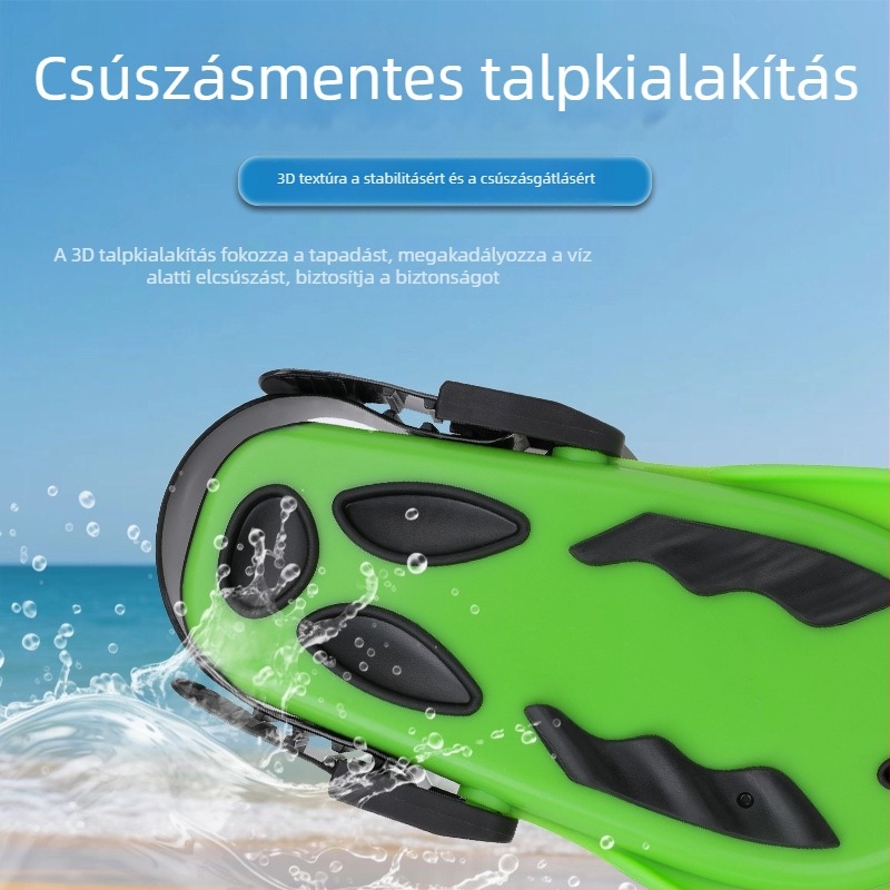 Személyre szabott szilikon rövid úszóuszonya felnőtteknek és gyerekeknek, szabad stílusú edzéshez