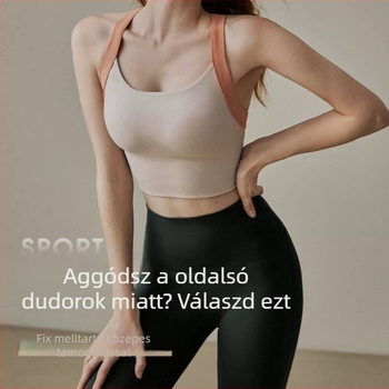 Női magas intenzitású Mold Cup sportmelltartó, all-in-one edzésre/jógára; 80% nejlon fő anyag, 20% spandex bélés, rögzített dupla pántok, oldalsó csat