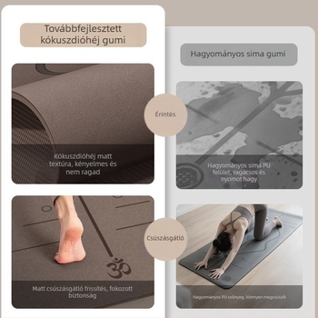 Új, 3. generációs PU jóga matrac kókuszhéjával, színes gumis csúszásmentes edzésmat