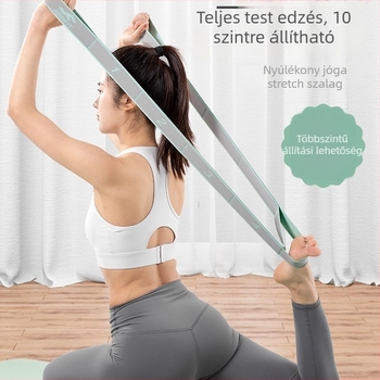 Női jóga elasztikus szalag – vállnyitás és hátnyújtás, ellenállásszalag edzéshez