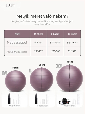LMEIT Jóga Labda - PVC Felfújható, Testreszabható Fitnesz Egyensúly Labda (Súly 1.0–1.4 kg)