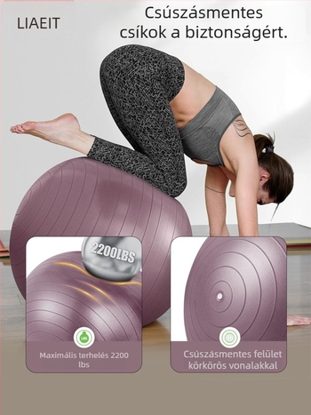 LMEIT Jóga Labda - PVC Felfújható, Testreszabható Fitnesz Egyensúly Labda (Súly 1.0–1.4 kg)