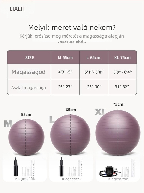 LMEIT Jóga Labda - PVC Felfújható, Testreszabható Fitnesz Egyensúly Labda (Súly 1.0–1.4 kg)