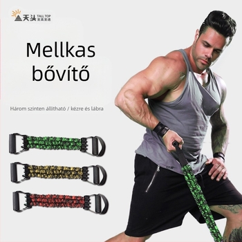 Mellkas kitágító gumiszalagokkal a mell- és hasizmok edzésére