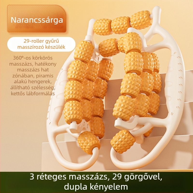 Lábtámasz masszírozó gyűrűs görgővel a vádlik karcsúsításáért és a lábizmok ellazításáért — többfunkciós jógaeszköz