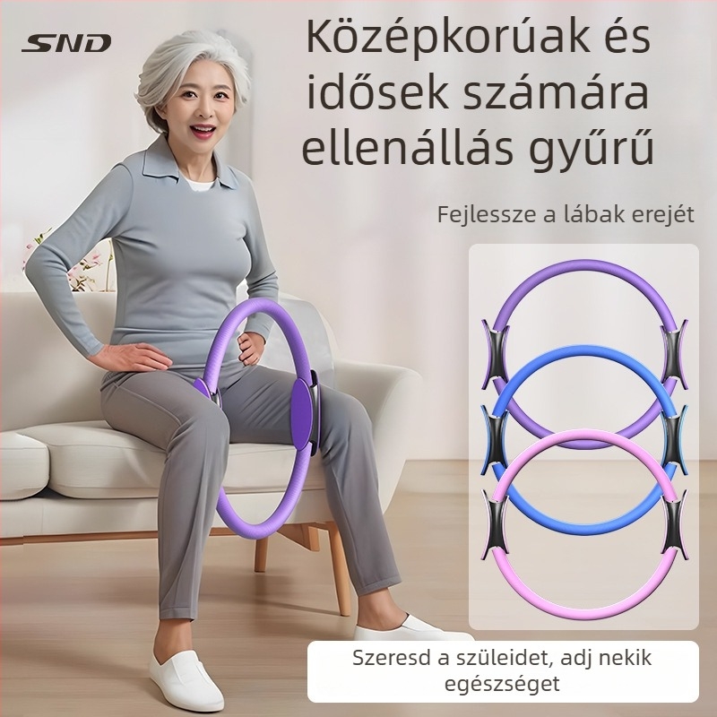SND Pilates kör lábizmok ellenállásáért, támasz a csípőhöz és jóga kerék — üvegszál/TPE/NBR és PP védőburkolattal