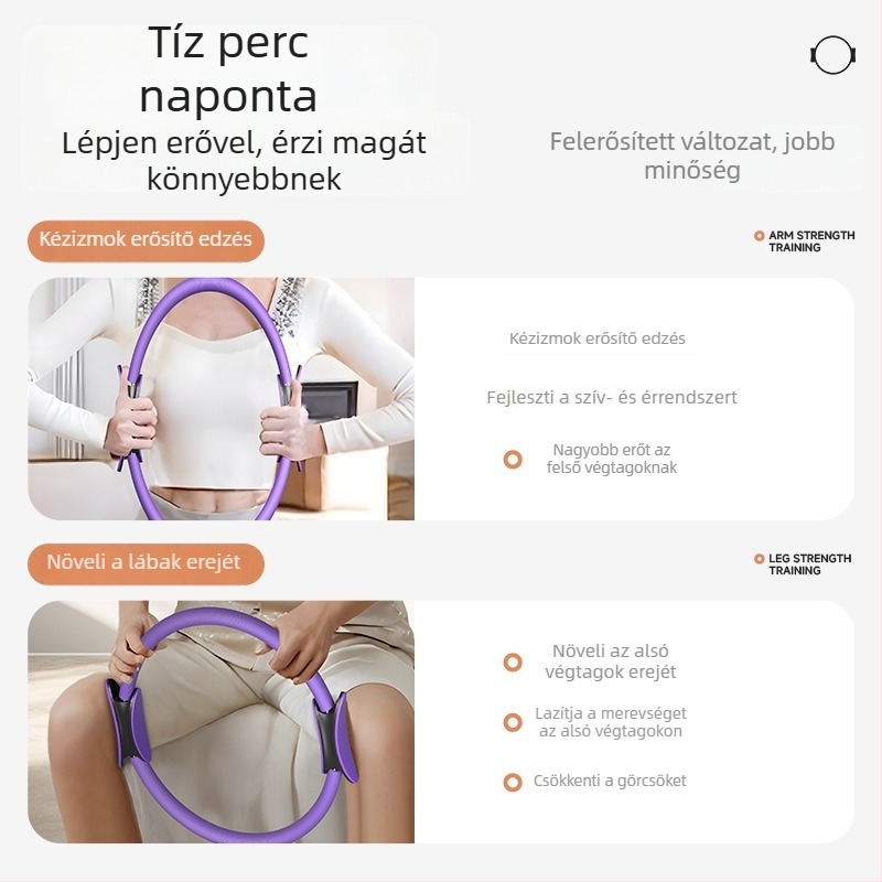 SND Pilates kör lábizmok ellenállásáért, támasz a csípőhöz és jóga kerék — üvegszál/TPE/NBR és PP védőburkolattal
