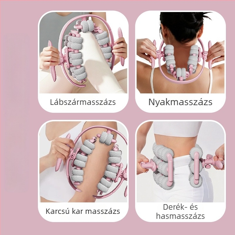 Jóga masszázsgörgő levehető lábcsipeszzel – edzéshez és mély izomlazításhoz