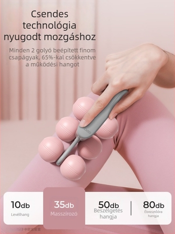 Gyűrű alakú lámasszíró, kompakt hordozható kézi masszírozó 6 görgővel otthoni jóga és relaxációhoz (PP anyag, 250 g)