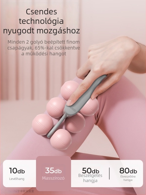 Gyűrű alakú lámasszíró, kompakt hordozható kézi masszírozó 6 görgővel otthoni jóga és relaxációhoz (PP anyag, 250 g)