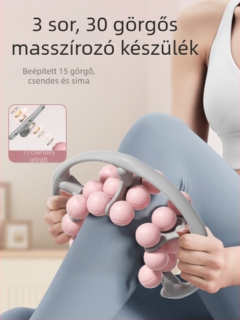 30-kerékhálós masszírozó görgő a láb izmok megnyújtásához – kör alakú masszázsgörgő, jóga segédeszköz (30-kerekek; kör alakú masszázs; anyag: Egyéb; felhasználás: fitnesz eszközök, egészség masszázs, testépítés)
