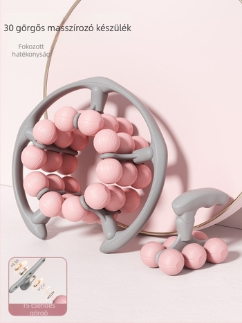 30-kerékhálós masszírozó görgő a láb izmok megnyújtásához – kör alakú masszázsgörgő, jóga segédeszköz (30-kerekek; kör alakú masszázs; anyag: Egyéb; felhasználás: fitnesz eszközök, egészség masszázs, testépítés)