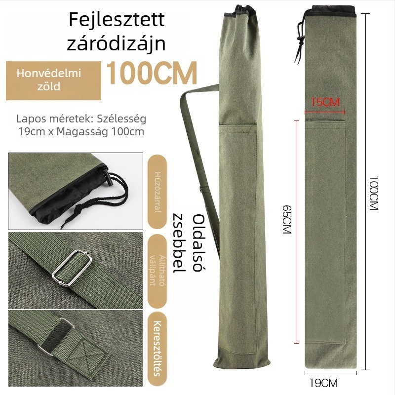 Horgászfelszerelés táska (PVC anyag, nem vízálló, bot- és felszerelés tárolására)