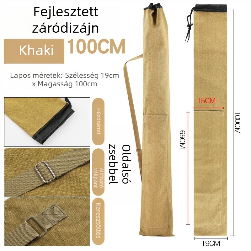 Horgászfelszerelés táska (PVC anyag, nem vízálló, bot- és felszerelés tárolására)