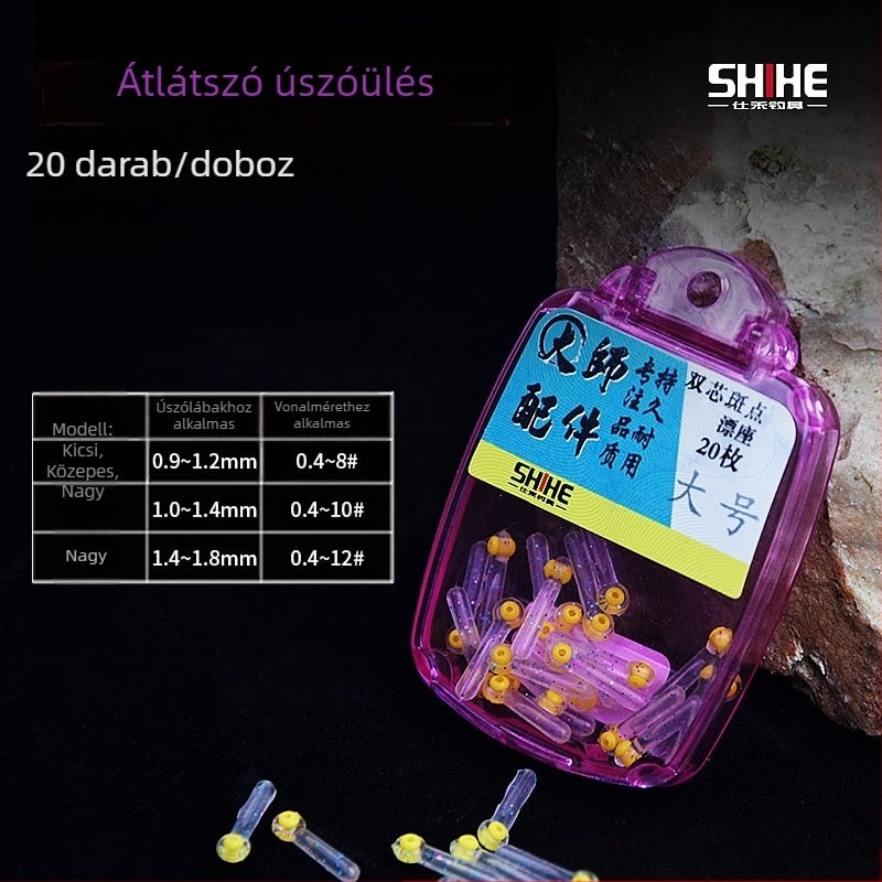 Szilikonból készült kettős magú úszóültés horgászathoz – dobozos kiszerelés