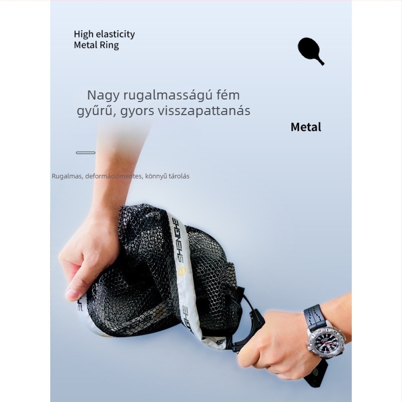 Összecsukható, hordozható nylon halászháló patakhoz — 26 cm nyílás, 20 cm mélység (Anyag: Nylon; Nyílás: 26 cm; Mélység: 20 cm; Összecsukható)