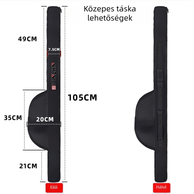 Vászonból készült horgászbot táska, puha, egyrétegű, vállpánttal (Márka: egyéb; Származás: Kína; Anyag: vászon)