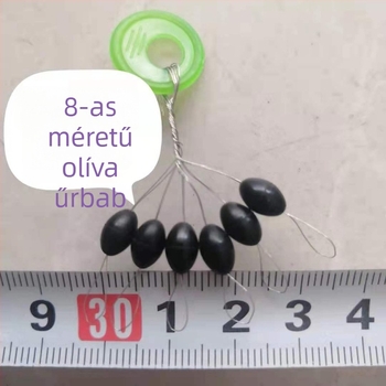 Kerek, olívára emlékeztető, nagy méretű gumiból készült Space Beans, 6 darabos készlet, méretek 7, 8 és 9, horgászathoz