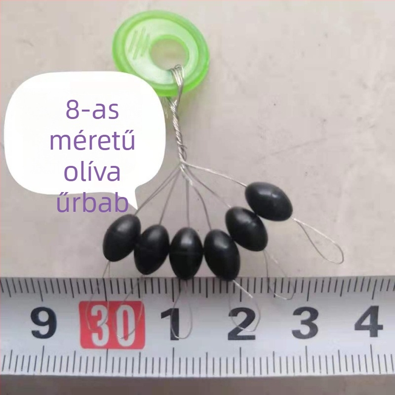 Kerek, olívára emlékeztető, nagy méretű gumiból készült Space Beans, 6 darabos készlet, méretek 7, 8 és 9, horgászathoz