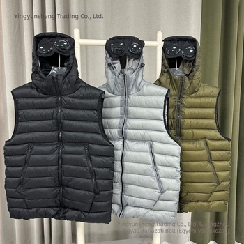 CP Company kapucnis pamut mellény őszi–téli szezonra, divatos munkaruha, vastag melegen bélelt