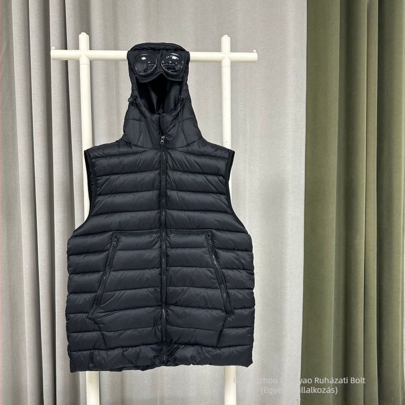 CP Company kapucnis pamut mellény őszi–téli szezonra, divatos munkaruha, vastag melegen bélelt