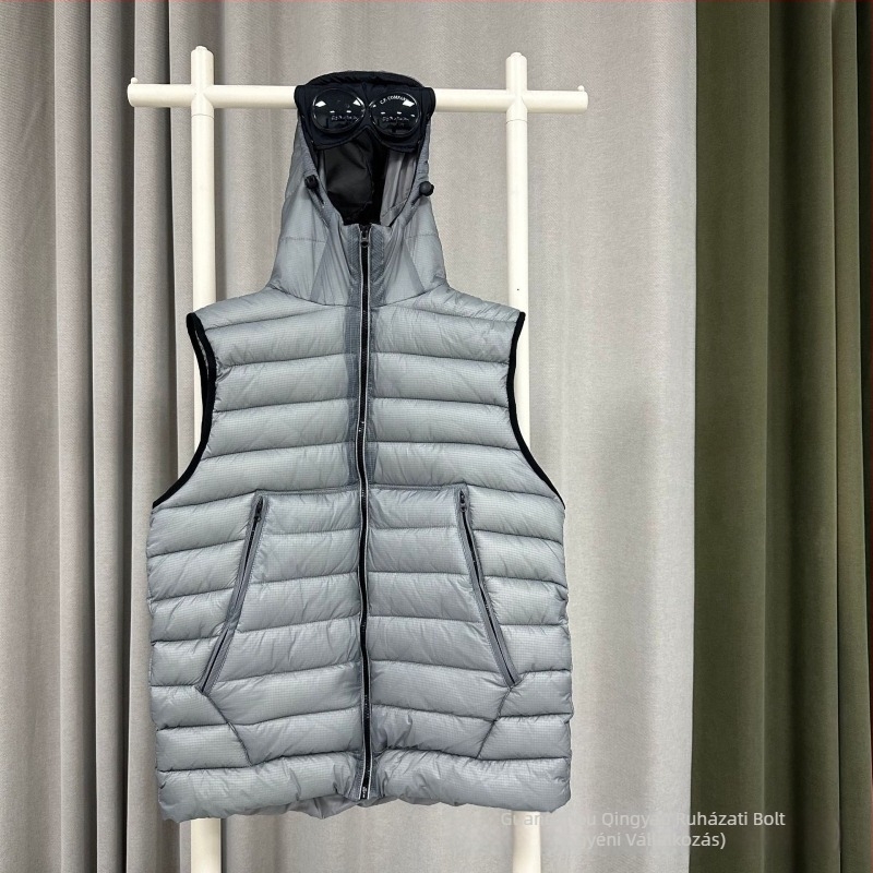 CP Company kapucnis pamut mellény őszi–téli szezonra, divatos munkaruha, vastag melegen bélelt