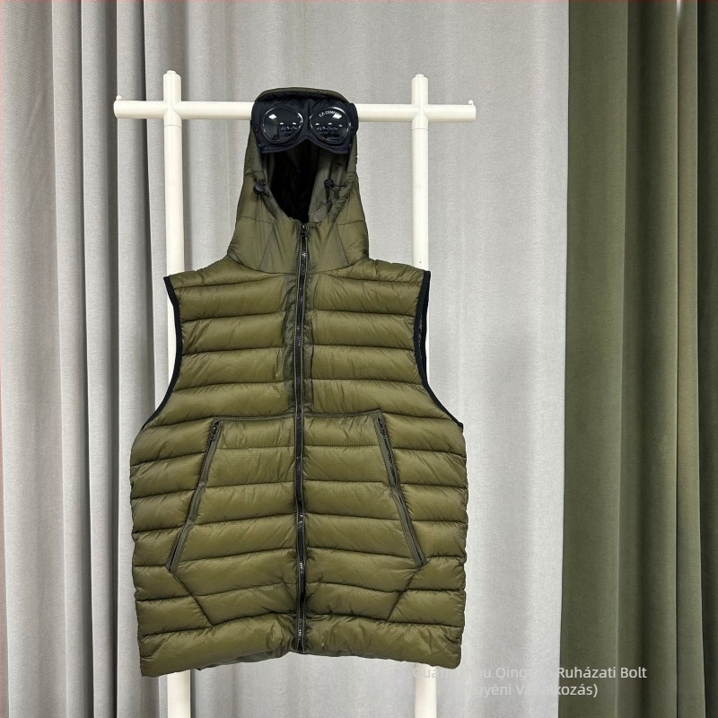 CP Company kapucnis pamut mellény őszi–téli szezonra, divatos munkaruha, vastag melegen bélelt