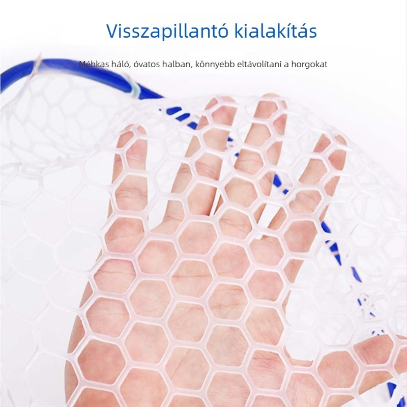 Teleszkópos horgászháló alumínium ötvözet kerettel és szilikon hálós zsebbel