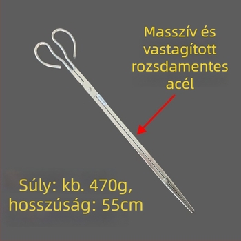 Rozsdamentes acél tengeri élelmiszerhez használható összecsukható csipesz, hosszú nyélű, nehéz kivitelű eszköz