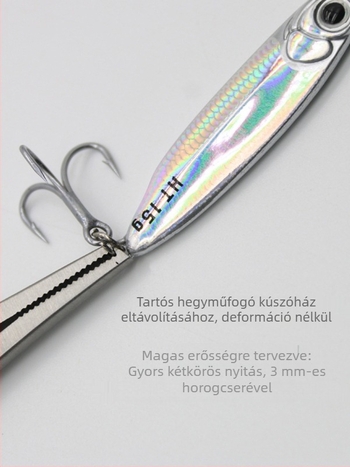 Dolphin Lure rozsdamentes acél horgászkészlet – többfunkciós fogó vonalvágóval, horogeltávolítóval és kis gyűrűnyitóval