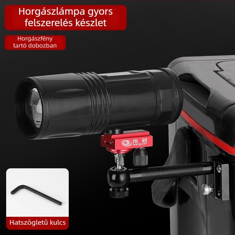 Wei Guan horgász lámpa – gyorskioldó alap alumínium ötvözetből készült trípados pan-tilt adapterrel