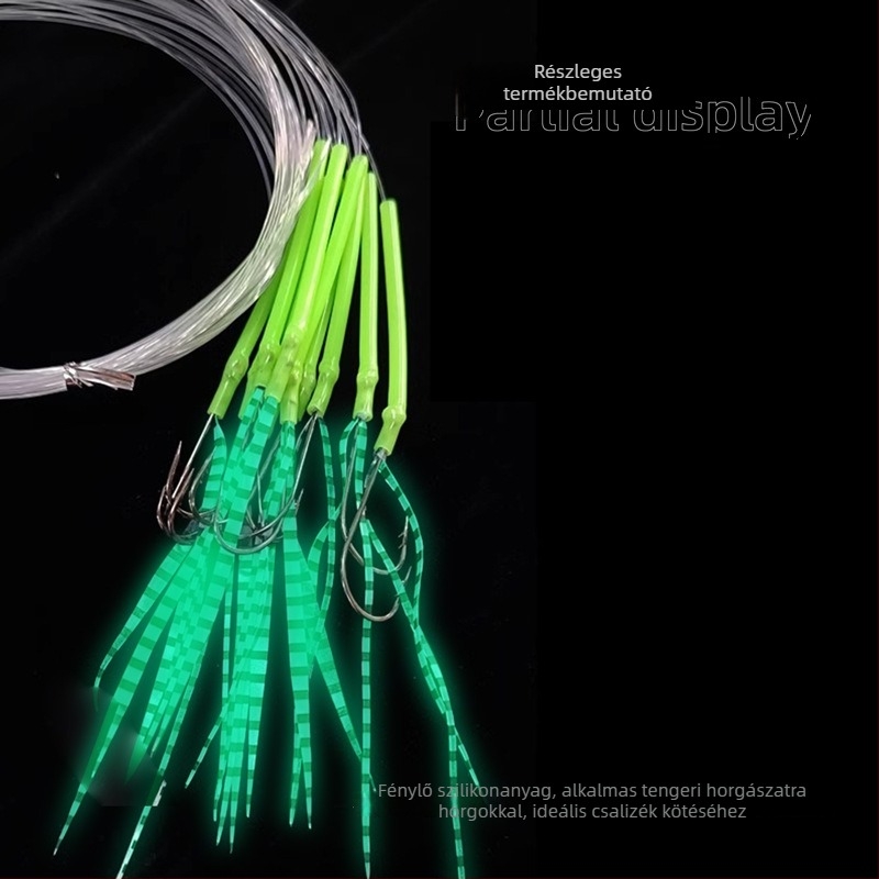 BLF Tengerparti horgászat világító streamerrel Hairtail és Swordfish céljára, több horogból álló rögzítés