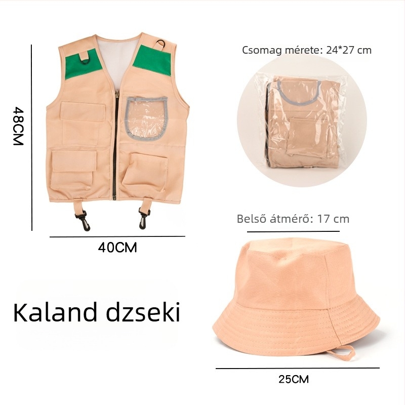 Zesheng Gyerekek Kültéri Kaland Szerszám Mellény Készlet – Szerepjáték és Kemping, uniszex, 4–6 évesek, csomagolva táskában