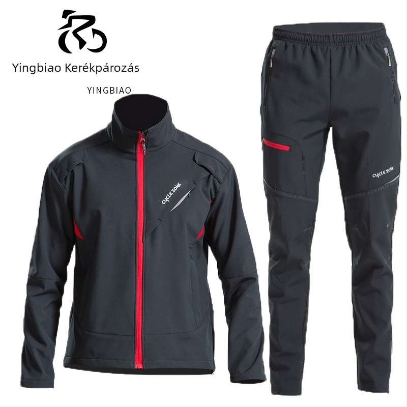 Téli kerékpáros ruházati szett polar fleece-ből, meleg, uniszex, kerékpározáshoz és téli sportokhoz