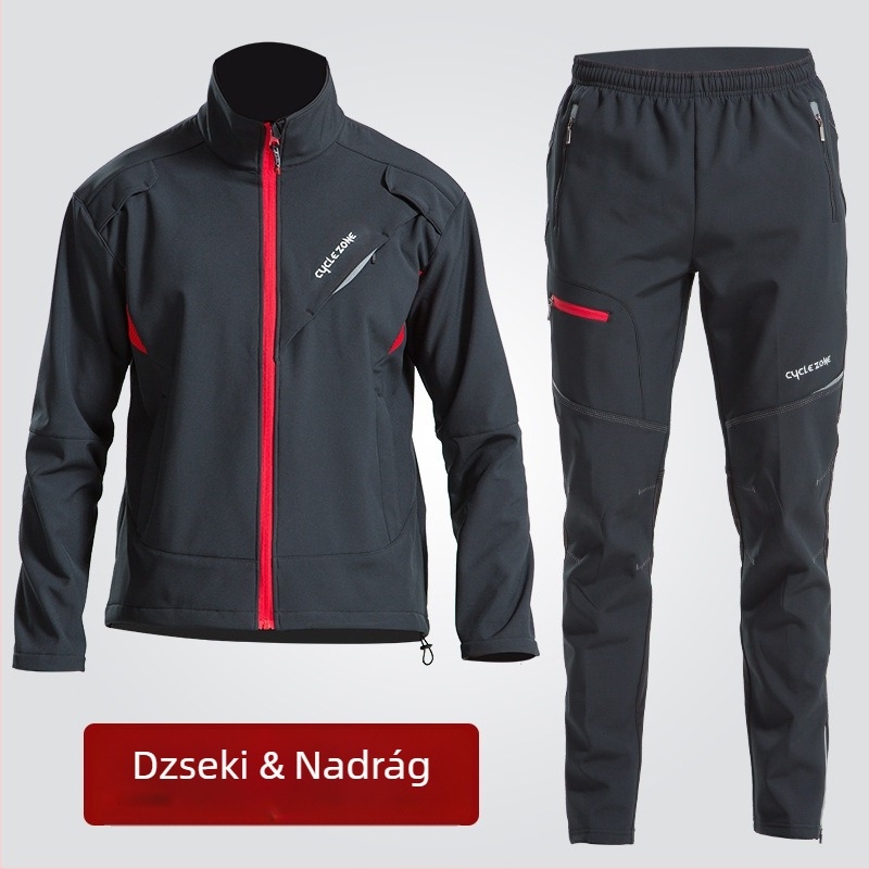 Téli kerékpáros ruházati szett polar fleece-ből, meleg, uniszex, kerékpározáshoz és téli sportokhoz