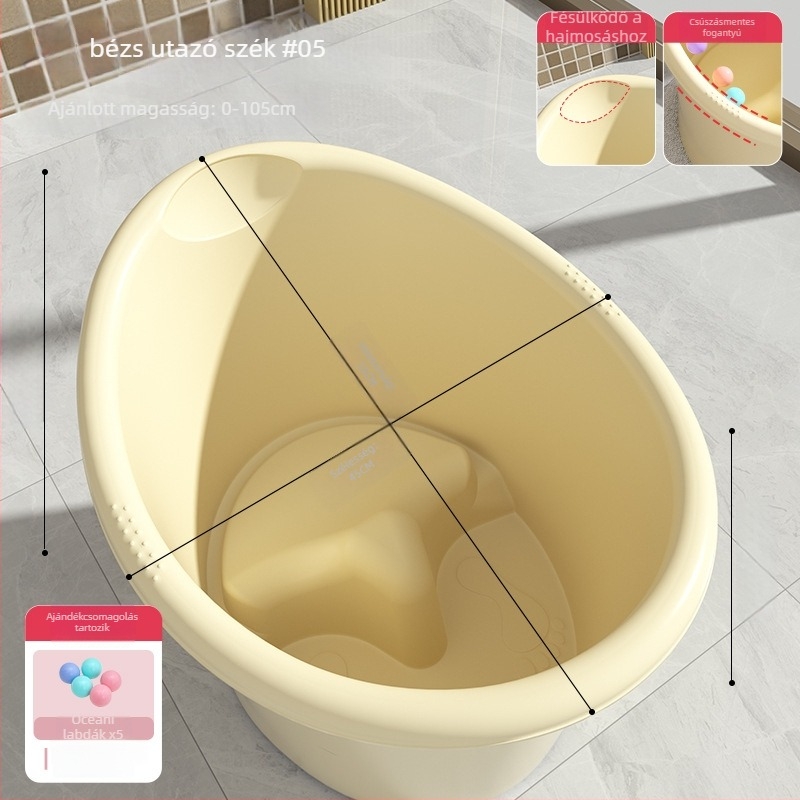 Műanyag babafürdő vödör – vastagított konstrukció, ülő kialakítás, otthoni használatra