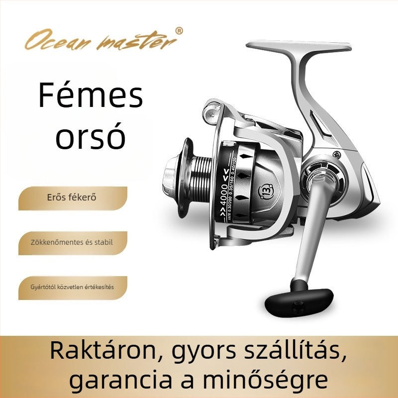 Ocean Master teljesen fémből készült spinning orsó, 40 darabos csomag, OEM/privát címke elérhető