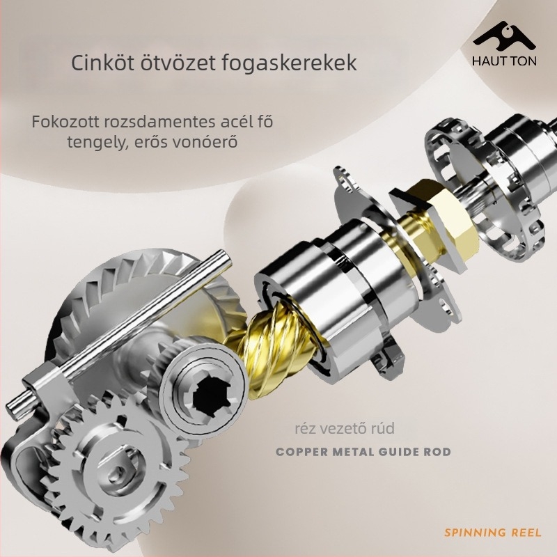 Haodon pergetőorsó, 5,2:1 áttétel, hézagmentes, fém orsóház