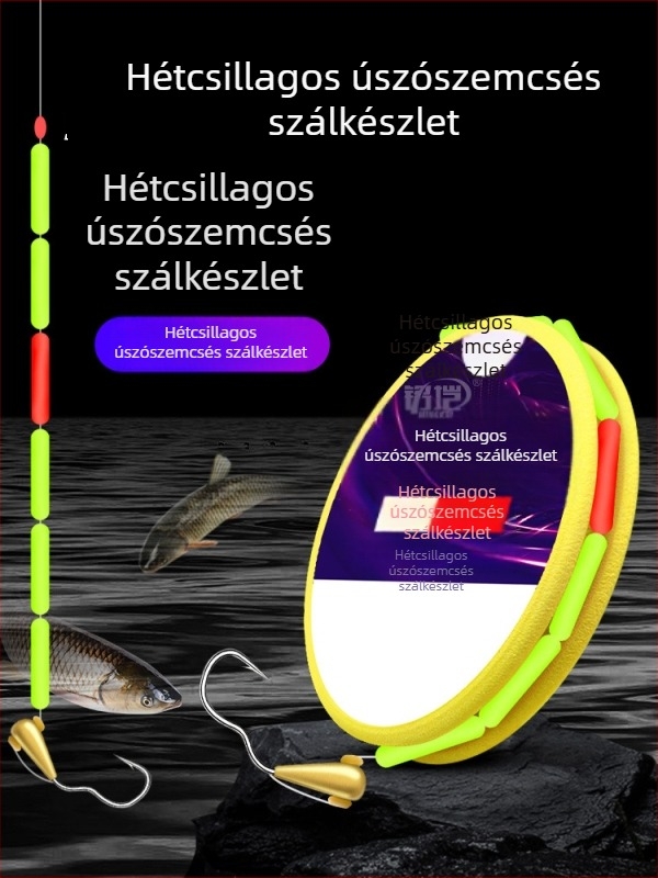 Hetescsillagos úszósor készlet forgó horoggal, réz fej, nylon zsinór, hossz 2,5–3,6 m, hagyományos horgászathoz