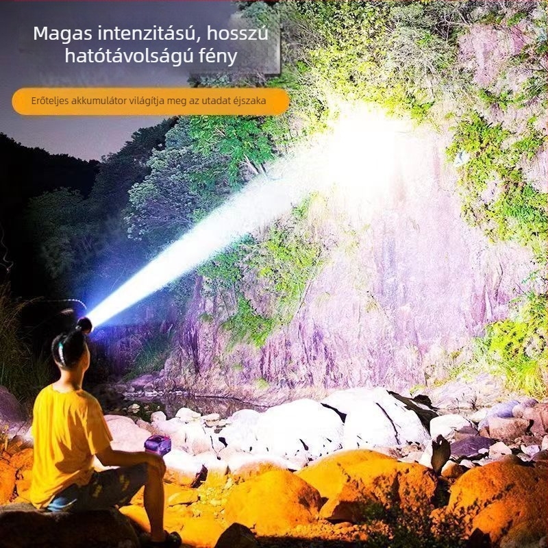 LED fejlámpa éjszakai horgászathoz: hosszú hatótáv, újratölthető, vízálló, ultra fényes, fejre rögzíthető