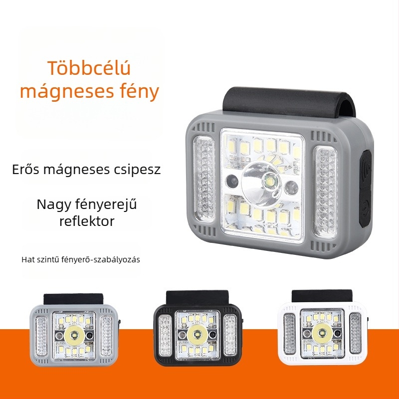 Szenzoros LED fejlámpa, USB-C töltés, 3W, 450mAh, fénysugár 100–200 m