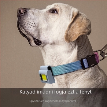 LED lámpa mágneses töltéssel és ruhacsipesz tartóval, szilikon ház, COB LED