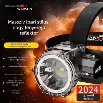 Walmon WE01 LED fejlámpa éjszakai horgászathoz sapkára rögzíthető, újratölthető, 5W, ABS ház, akár 500 m fénytáv