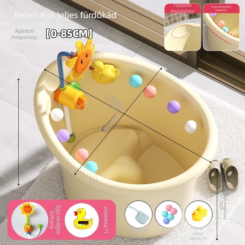 Műanyag babafürdő vödör gyerekeknek, ülő kialakítású, vastagított kivitel, otthoni használatra.